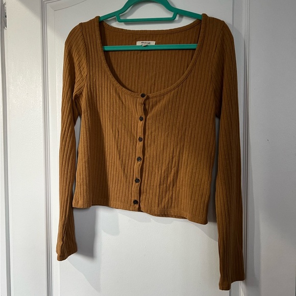 Madewell Ribbed Cardigan Cropped Tee - Picture 3 of 7